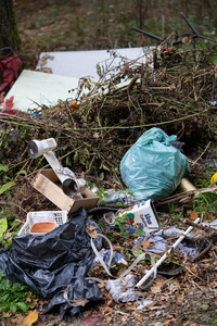 <p>
	 Med najdenimi odpadki je bilo tudi veliko zelenega odreza, ki ga tokrat nismo odstranjevali.<br>

	<br>
	 foto: Luka Šparl
</p>